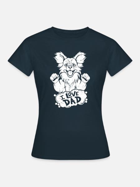 Papillon I Love Dad - Frauen T-Shirt - Navy