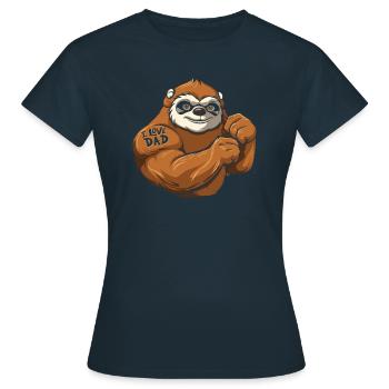 Faultier I Love Dad - Frauen T-Shirt - Navy - Vorne - AI Model Female 172 dark (172cm)
