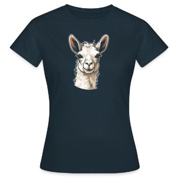 Lama Llama - T-shirt Femme - marine - Devant - AI Model Female 172 dark (172cm)