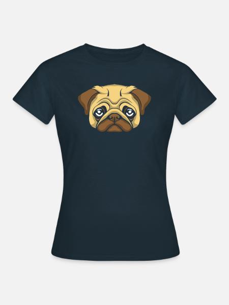 Mops Hund - Frauen T-Shirt - Navy