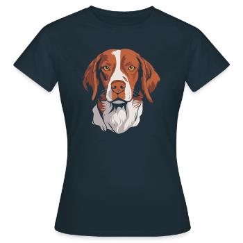 Épagneul breton - T-shirt Femme - marine - Devant - AI Model Female 172 dark (172cm)