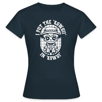 Anime Manga Unheimlich Nett - Frauen T-Shirt - Navy - Vorne - AI Model Female 172 dark (172cm)