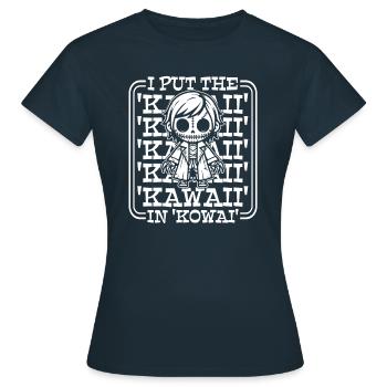 Anime Manga Unheimlich Nett - Frauen T-Shirt - Navy - Vorne - AI Model Female 172 dark (172cm)
