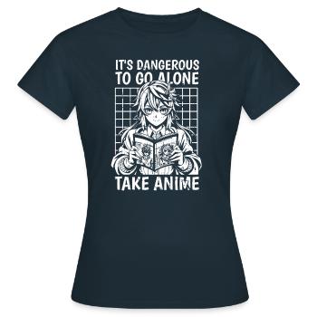 Anime Manga Manga - Frauen T-Shirt - Navy - Vorne - AI Model Female 172 dark (172cm)