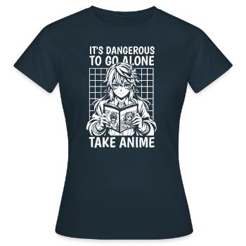 Anime Manga Manga - Frauen T-Shirt - Navy - Vorne - AI Model Female 172 dark (172cm)
