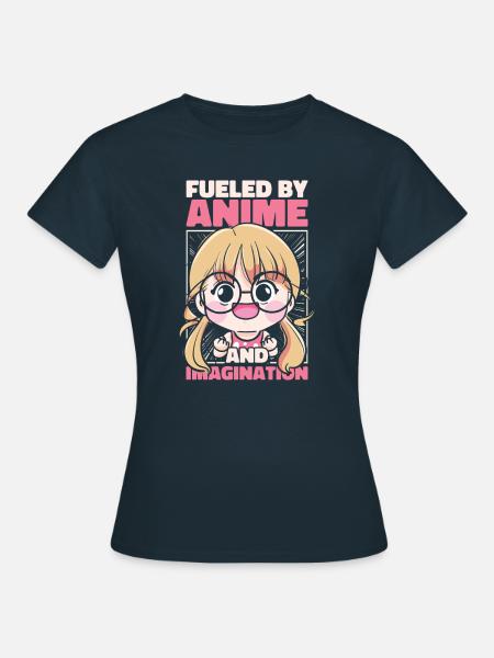 Anime Manga - Dame-T-shirt - marineblå