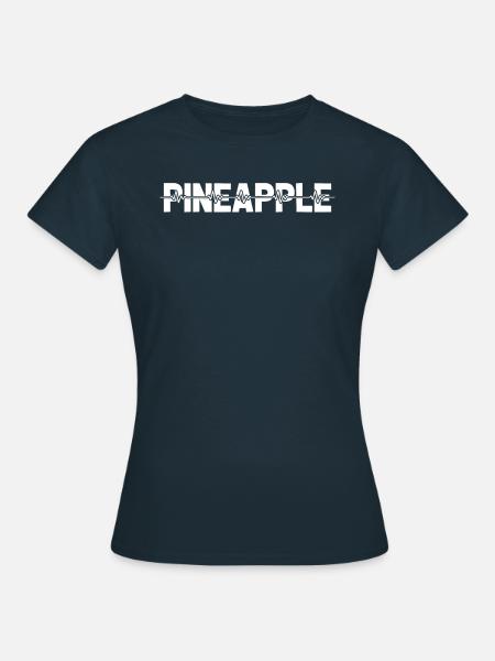 Ananas Ekg Heartbeat - Frauen T-Shirt - Navy