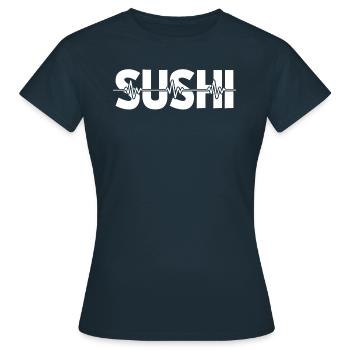 Rythme cardiaque de l’électrocardiogramme sushi - T-shirt Femme - marine - Devant - AI Model Female 172 dark (172cm)