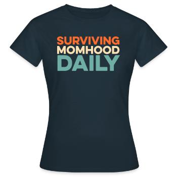 Mom Mom - Women's T-Shirt - navy - Front - AI Model Female 172 dark (172cm)