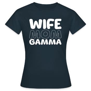 Sororité Soroitas Gamma Mama - T-shirt Femme - marine - Devant - AI Model Female 172 dark (172cm)