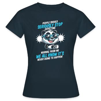 Großer Panda Pandabär - Frauen T-Shirt - Navy - Vorne - AI Model Female 172 dark (172cm)