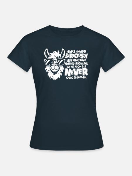 Lama Llama - Dame-T-shirt - marineblå