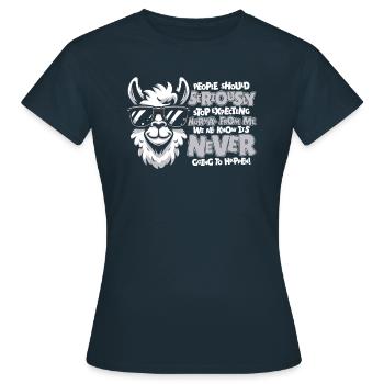 Lama Llama - T-shirt Femme - marine - Devant - AI Model Female 172 dark (172cm)