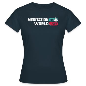 Méditation Méditation Méditation Sur le Monde Hors Monde - T-shirt Femme - marine - Devant - AI Model Female 172 dark (172cm)