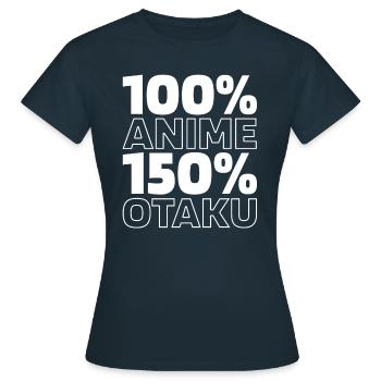 80s Achtziger - Frauen T-Shirt - Navy - Vorne - AI Model Female 172 dark (172cm)