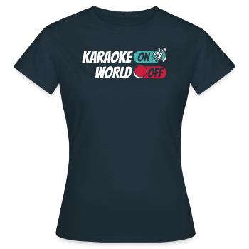 Karaoké Karaoké On World Off - T-shirt Femme - marine - Devant - AI Model Female 172 dark (172cm)