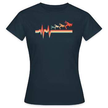 Lutteur Lutteur Ekg Heartbeat - T-shirt Femme - marine - Devant - AI Model Female 172 dark (172cm)
