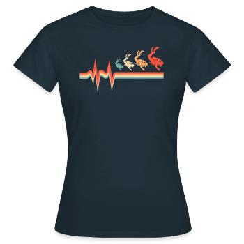 Schnorcheln Ekg Heartbeat - Frauen T-Shirt - Navy - Vorne - AI Model Female 172 dark (172cm)