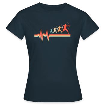 Bowhunting Bowhunter Ekg Heartbeat - Women's T-Shirt - navy - Front - AI Model Female 172 dark (172cm)