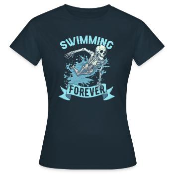 Flotteur de natation Skeleton - T-shirt Femme - marine - Devant - AI Model Female 172 dark (172cm)