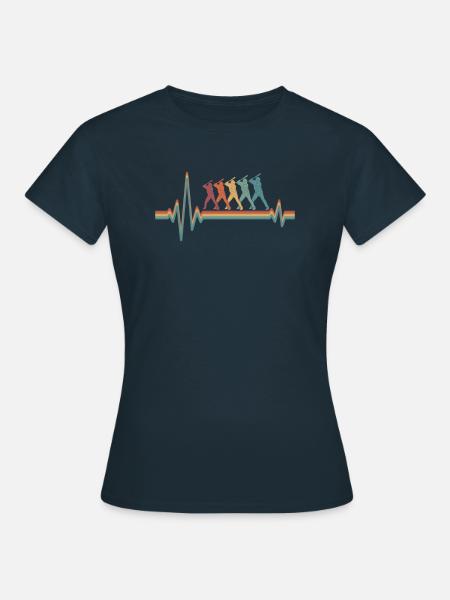 Baseball Ekg Heartbeat - Frauen T-Shirt - Navy