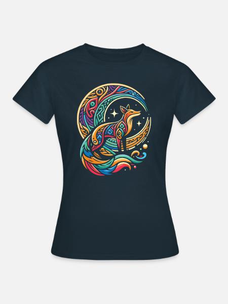 Fuchs Stammes Moon - Frauen T-Shirt - Navy