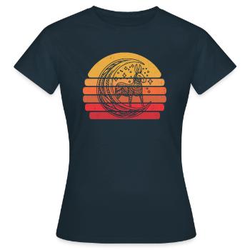 Muli Esel Stammes Moon Phases - Frauen T-Shirt - Navy - Vorne - AI Model Female 172 dark (172cm)