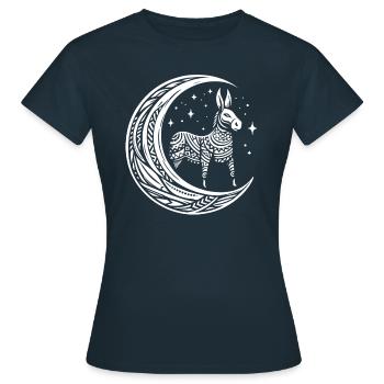 Muli Esel Stammes Moon Phases - Frauen T-Shirt - Navy - Vorne - AI Model Female 172 dark (172cm)