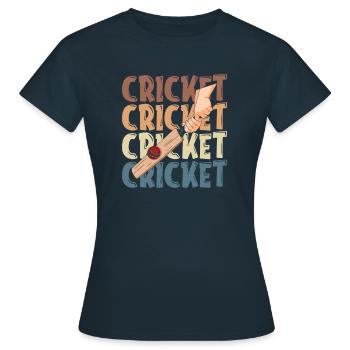 Cricket - Frauen T-Shirt - Navy - Vorne - AI Model Female 172 dark (172cm)