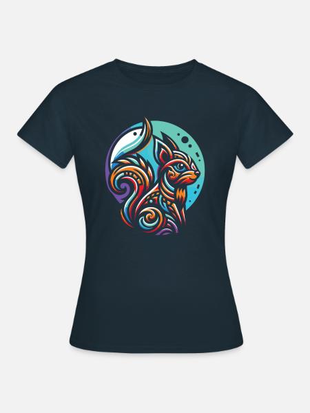 Eichhörnchen Moon Phases - Frauen T-Shirt - Navy