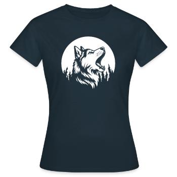 Husky de Sibérie hurlant - T-shirt Femme - marine - Devant - AI Model Female 172 dark (172cm)