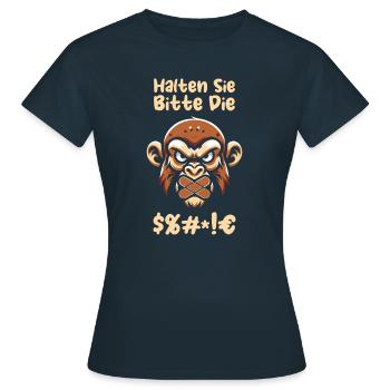Monkey please shut up - Women's T-Shirt - navy - Front - AI Model Female 172 dark (172cm)
