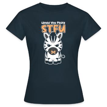 Zèbre, taisez-vous, s’il vous plaît, taisez-vous - T-shirt Femme - marine - Devant - AI Model Female 172 dark (172cm)