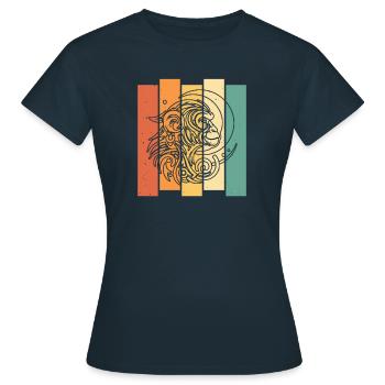 Monkey Tribal Moon Phases - Women's T-Shirt - navy - Front - AI Model Female 172 dark (172cm)