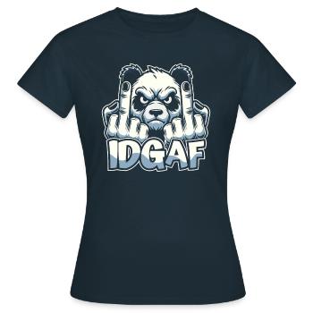 Großer Panda Pandabär Idgaf - Frauen T-Shirt - Navy - Vorne - AI Model Female 172 dark (172cm)
