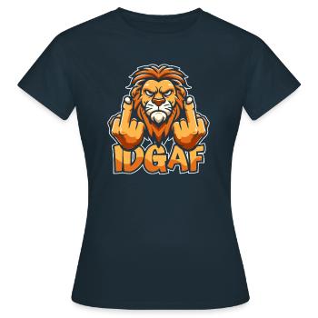 Leo Idgaf - T-shirt Femme - marine - Devant - AI Model Female 172 dark (172cm)