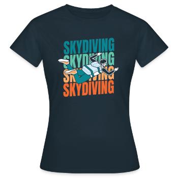 Fallschirmspringer Fallschirmspringen - Frauen T-Shirt - Navy - Vorne - AI Model Female 172 dark (172cm)