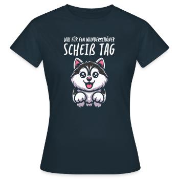 Husky de Sibérie Belle Journée - T-shirt Femme - marine - Devant - AI Model Female 172 dark (172cm)