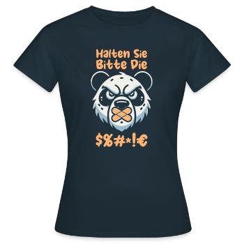Großer Panda Pandabär - Frauen T-Shirt - Navy - Vorne - AI Model Female 172 dark (172cm)