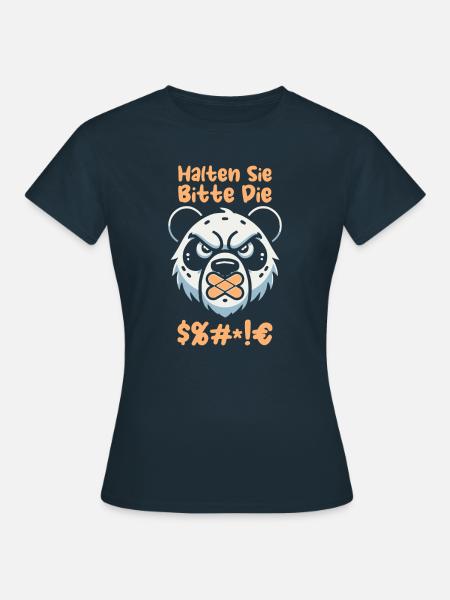 Großer Panda Pandabär - Frauen T-Shirt - Navy
