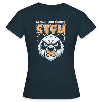 Großer Panda Pandabär Stfu - Frauen T-Shirt - Navy - Vorne - AI Model Female 172 dark (172cm)