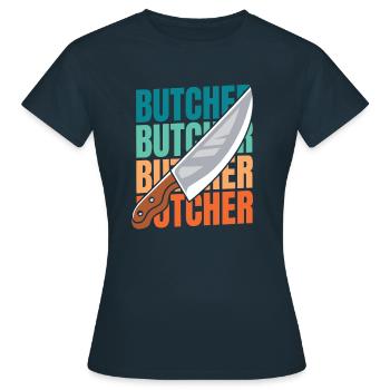 Fleischer Metzger Schlachter - Frauen T-Shirt - Navy - Vorne - AI Model Female 172 dark (172cm)