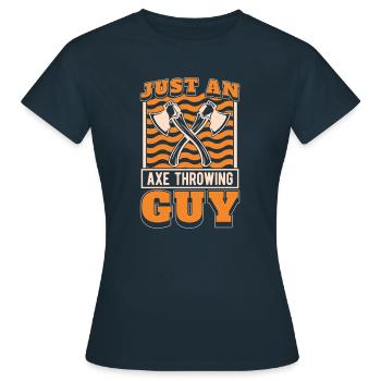 Lancer de hache Lanceur de hache Juste un lanceur de hache - T-shirt Femme - marine - Devant - AI Model Female 172 dark (172cm)
