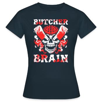 Boucher, boucher, boucher, crâne - T-shirt Femme - marine - Devant - AI Model Female 172 dark (172cm)