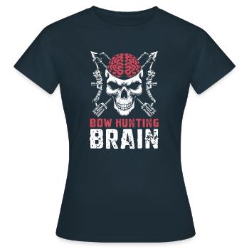Bow Hunting Bow Hunter Skull Bow Hunting Brain - Women's T-Shirt - navy - Front - AI Model Female 172 dark (172cm)