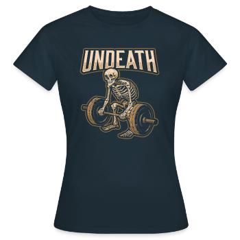 Haltérophilie Haltérophilie Squelette Mort-vivant - T-shirt Femme - marine - Devant - AI Model Female 172 dark (172cm)