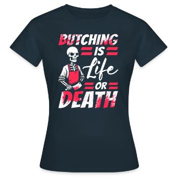 Boucher Boucher Boucher Squelette de Boucher - T-shirt Femme - marine - Devant - AI Model Female 172 dark (172cm)