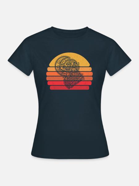Golden Doodle Moon Phases - Frauen T-Shirt - Navy
