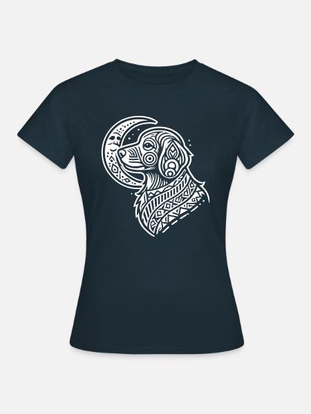 Golden Doodle Moon Phases - Frauen T-Shirt - Navy