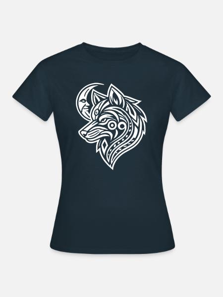 Wolf Moon Phases - Frauen T-Shirt - Navy